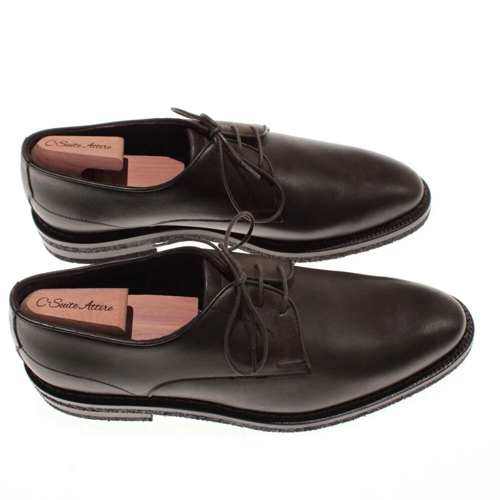 Di Bianco NWB Derby Dress Shoes Size 12 US in Dark Brown Leather Made in Italy